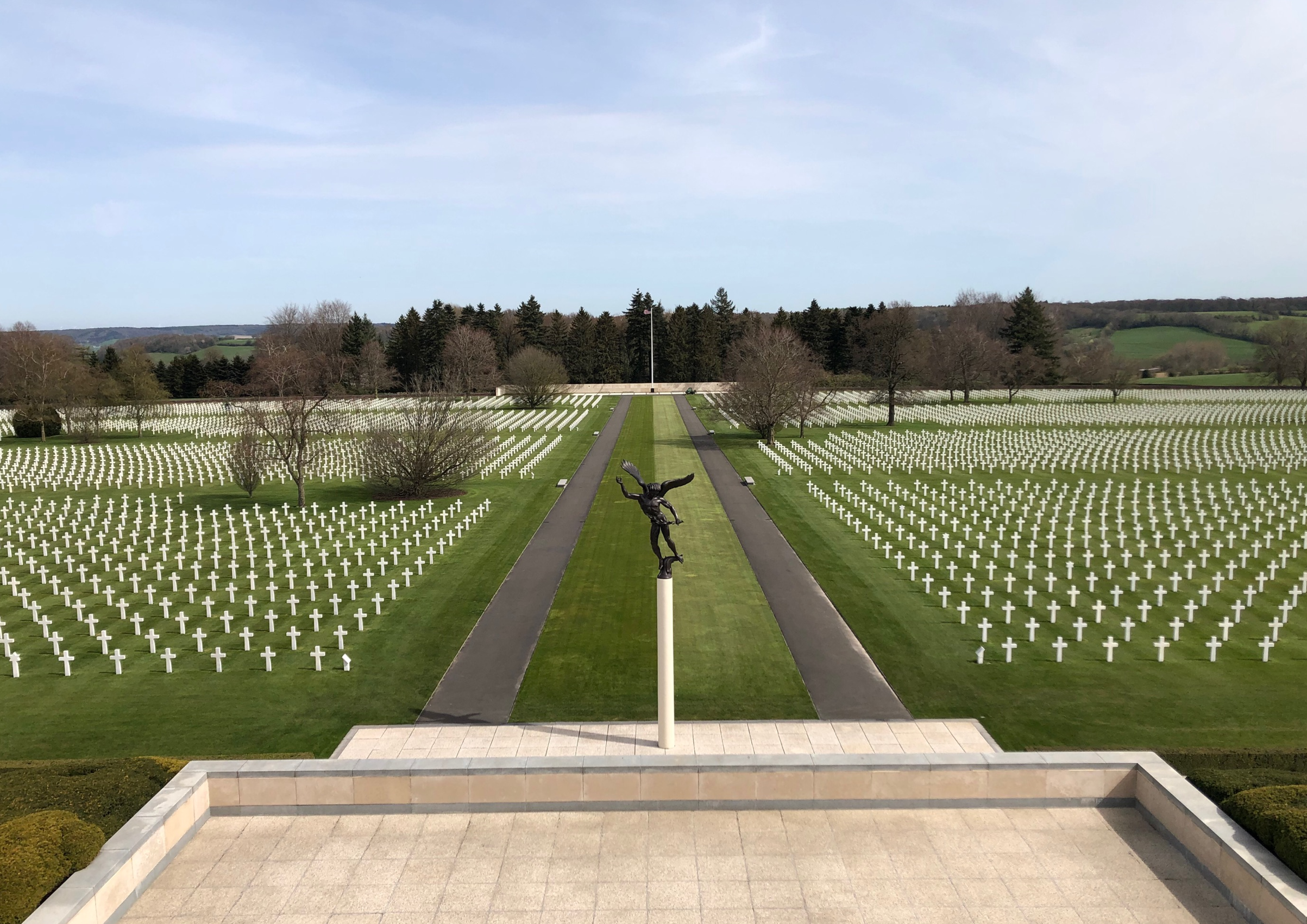 Henri-Chapelle American Cemetery seen from above. Credits: American Battle Monuments Commission.