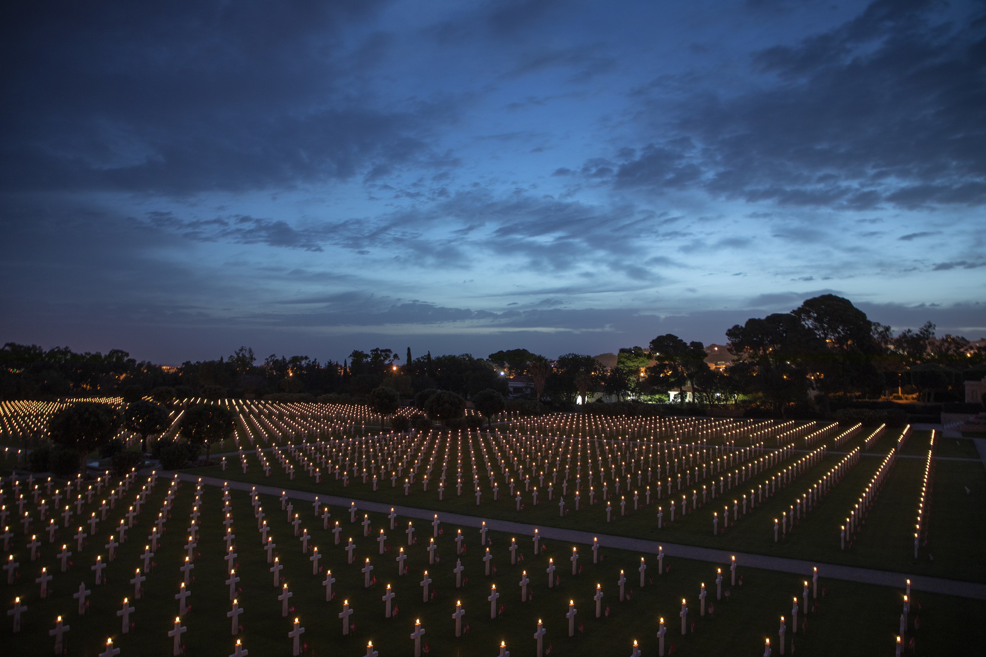 Thousands of headstones had burning candles on top for the Luminary. 