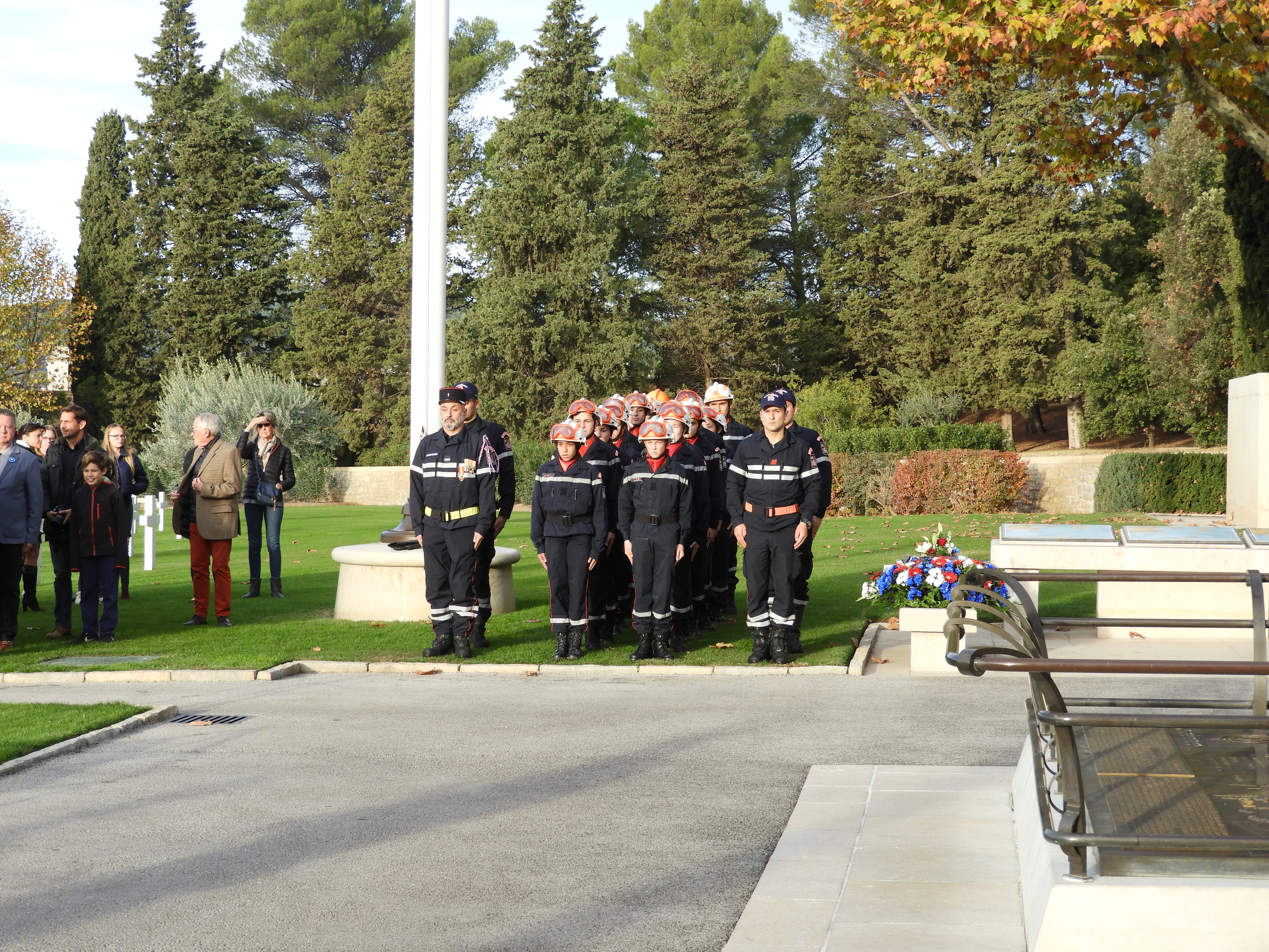 Local firefighters participated in the ceremony. 