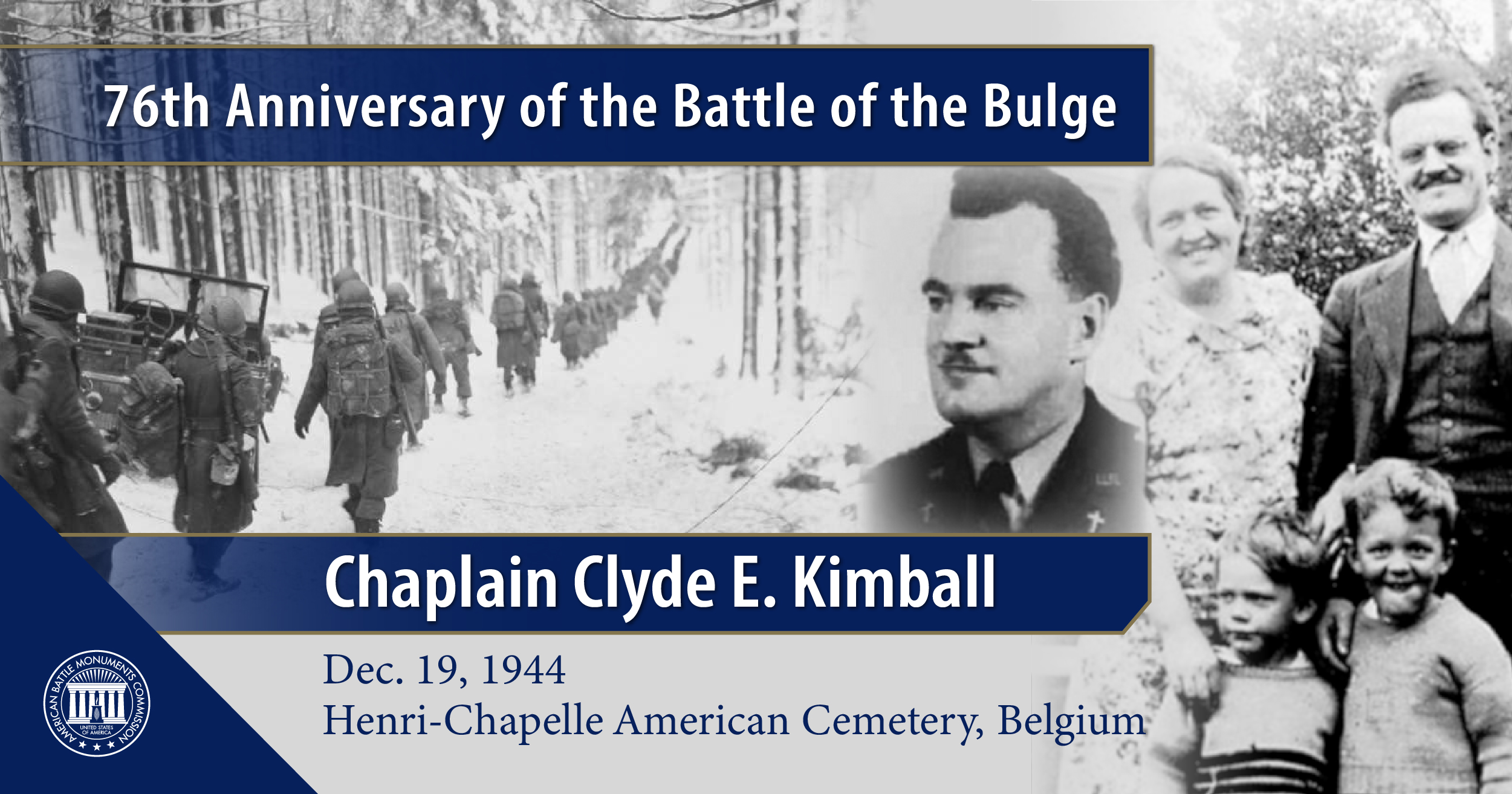 Chaplain Clyde E. Kimball, buried at Henri-Chapelle American Cemetery