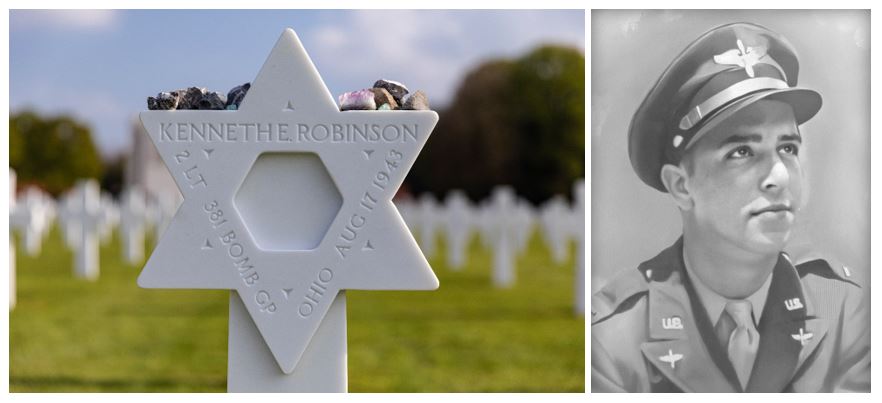 2d Lt. Kenneth E. Robinson is buried at Ardennes American Cemetery