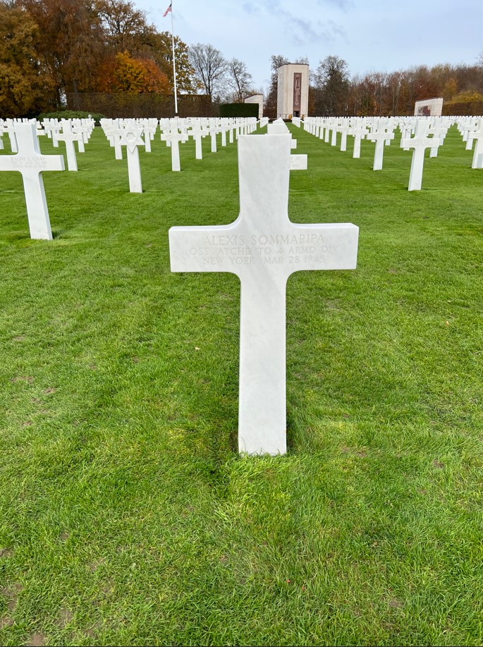 Headstone of Alexis Sommaripa at Luxembourg American Cemetery. Credits: American Battle Monuments Commission. 