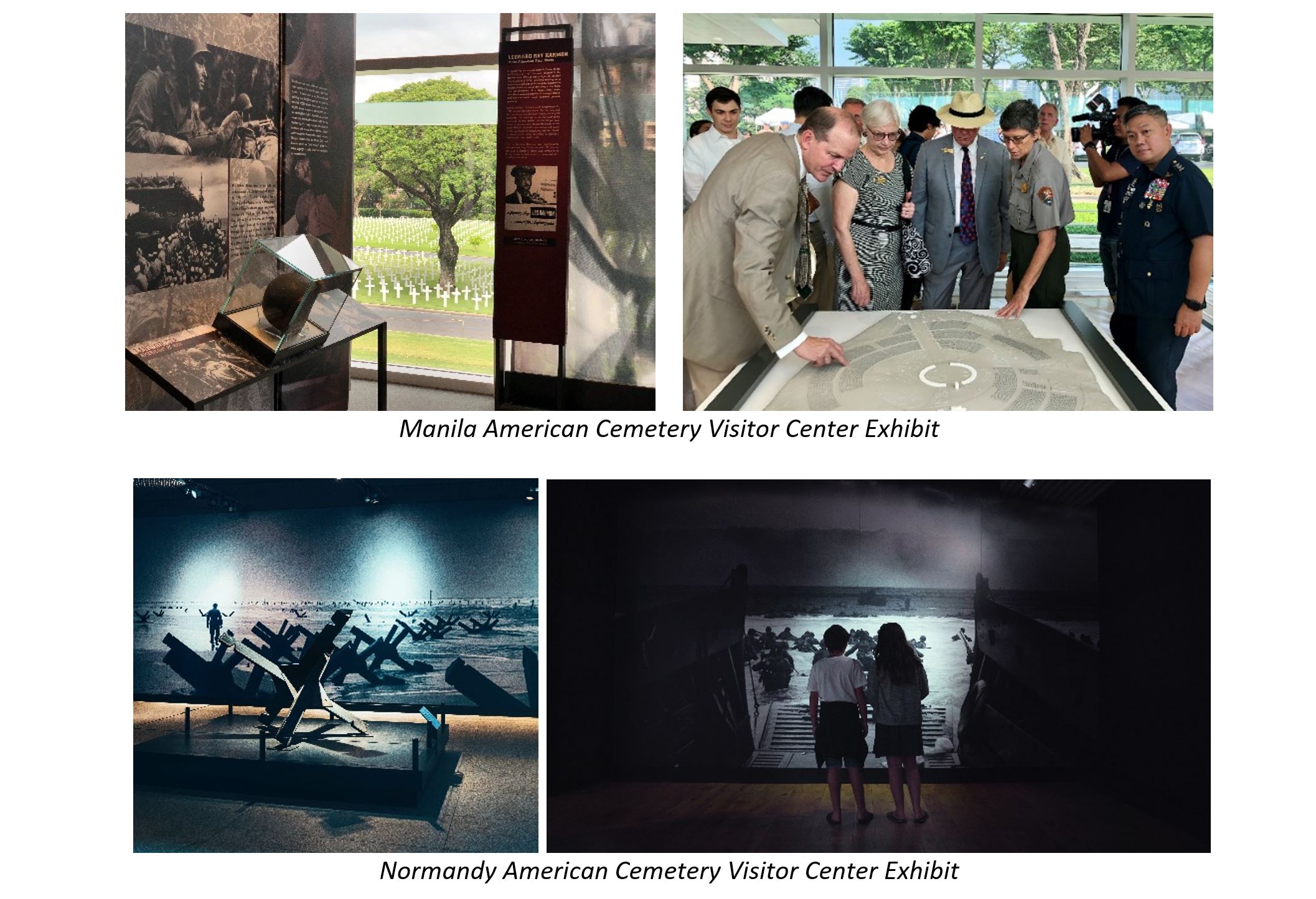 Visitor Center Exhibits at Manila and Normandy American Cemeteries