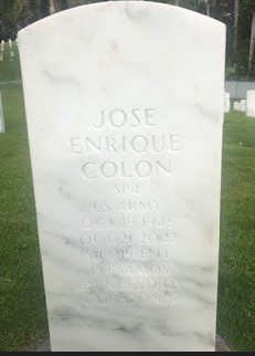 A recent burial at Corozal American Cemetery. The headstone of Jose Enrique Colon. Credits: American Battle Monuments Commission