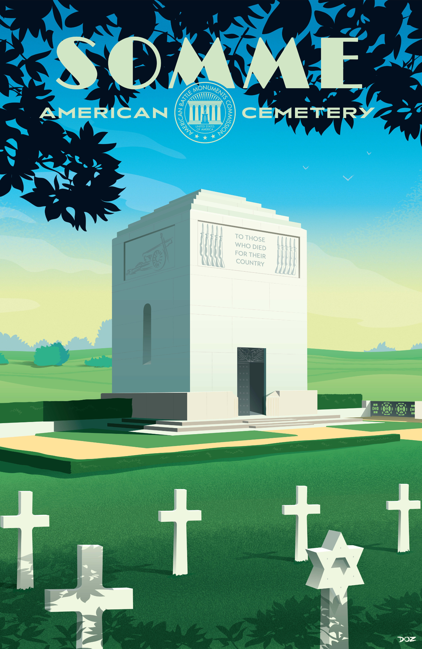 Vintage poster of Somme American Cemetery