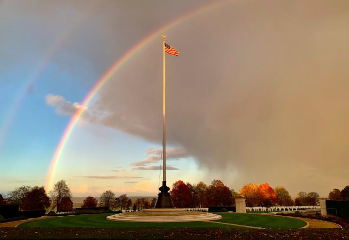 Rainbows after the storm, Cambridge American Cemetery, ©ABMC-Suzie Harrison