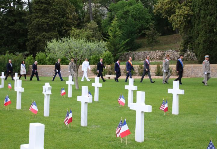 2019 Memorial Day ceremony at Rhone American Cemetery, France. Courtesy of Michel Delannoy.