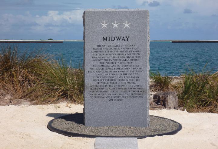 This monument, a granite “memory stone,” is etched with a historical tribute to America’s armed forces.  