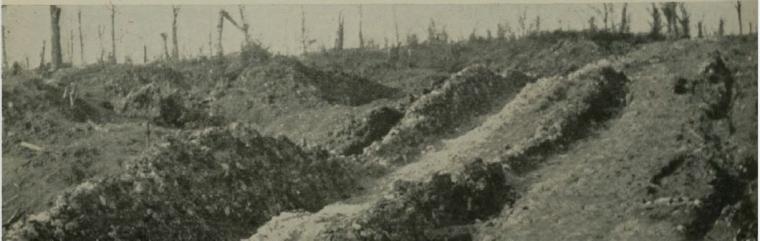 Historic image showing total land destruction of no man's land. 