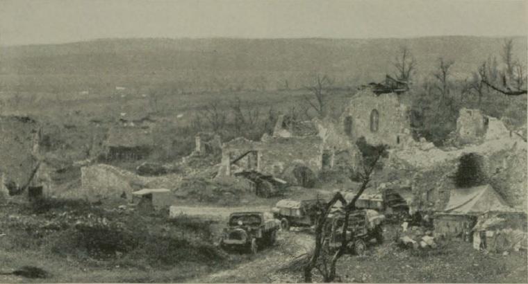 Historic image showing the destroyed village of Brabant-sur-Meuse.