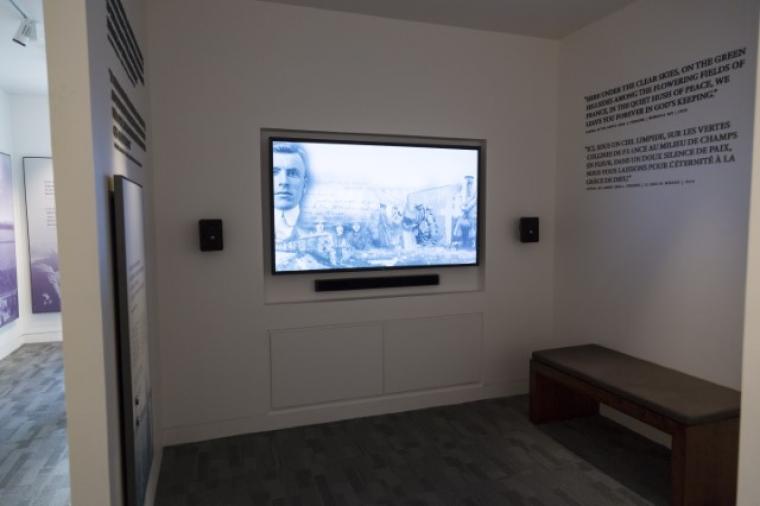 The film is shown on a screen inside the visitor center at Meuse-Argonne.