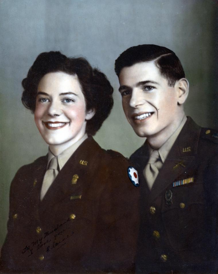 1st Lt. Paul Donal Meyer met his wife 2nd Lt. Elaine Gardner Mitchell during World War II.