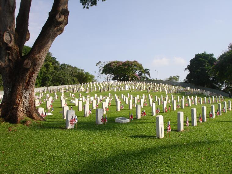 American and Panamanian flags were placed at every headstone.