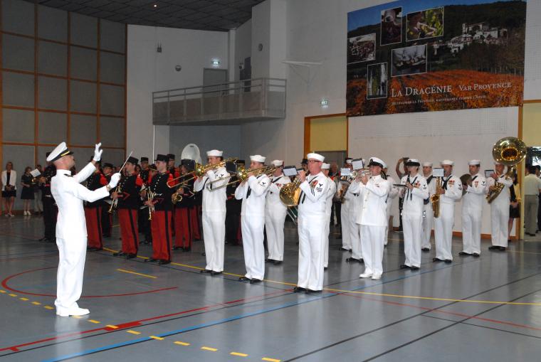 Band members play during the ceremony. 