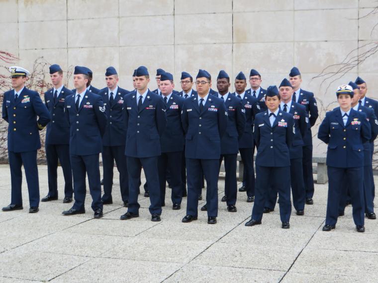 Members of the U.S. Air Force participate in the ceremony.