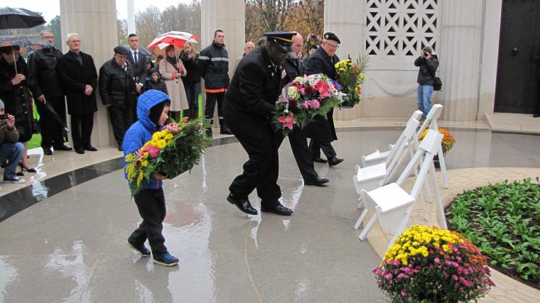 Four wreaths were laid during the ceremony. 