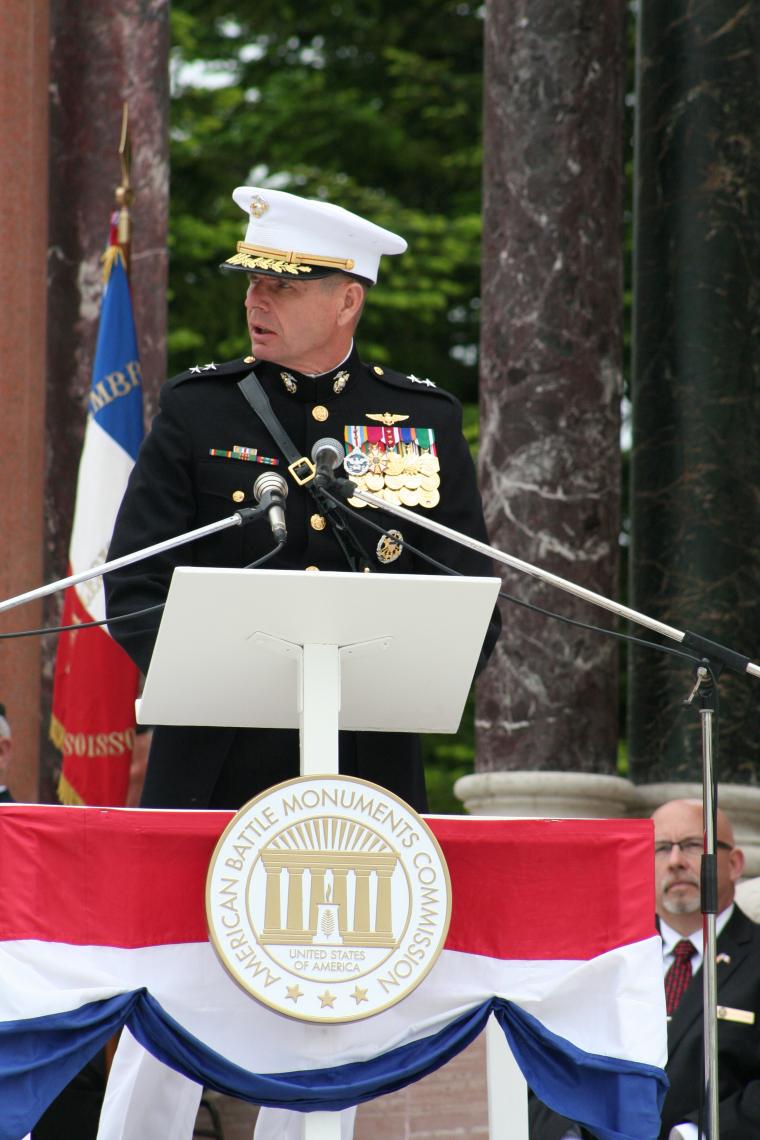 Maj. Gen. Beydler delivers remarks during the ceremony. 