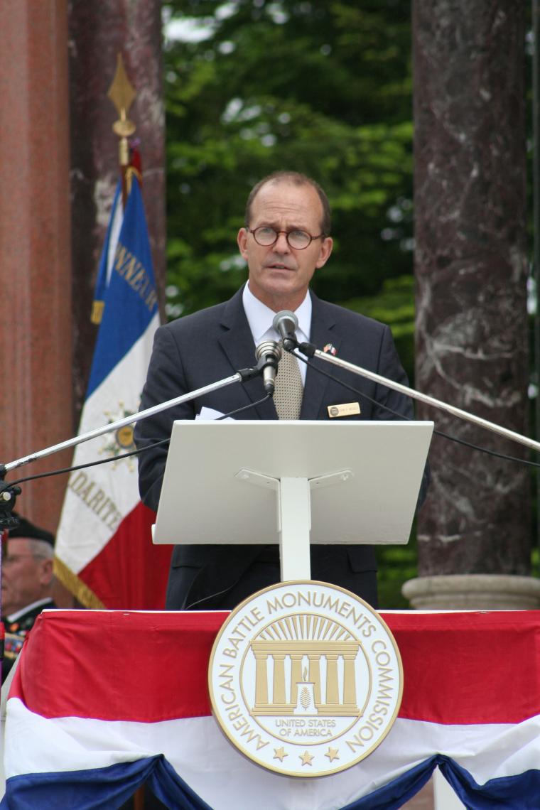 John Wessels delivers remarks during the ceremony. 