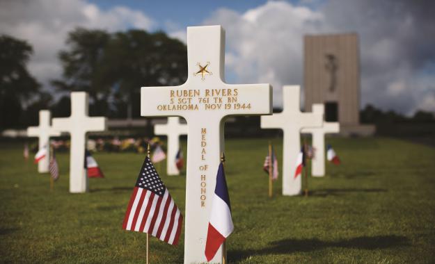 WWII Medal of Honor Recipient Ruben Rivers, buried at Lorraine American Cemetery, France.